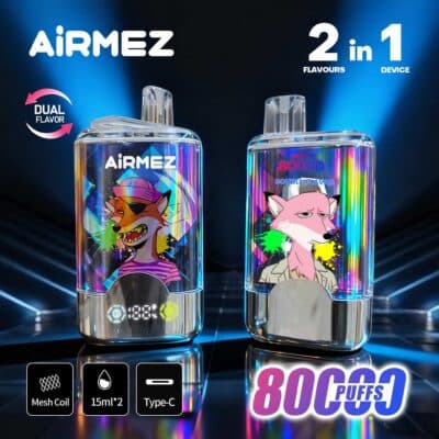 Airmez Fox 2-in-1 80000 Uses | Dual Flavor and LED | EU Stock