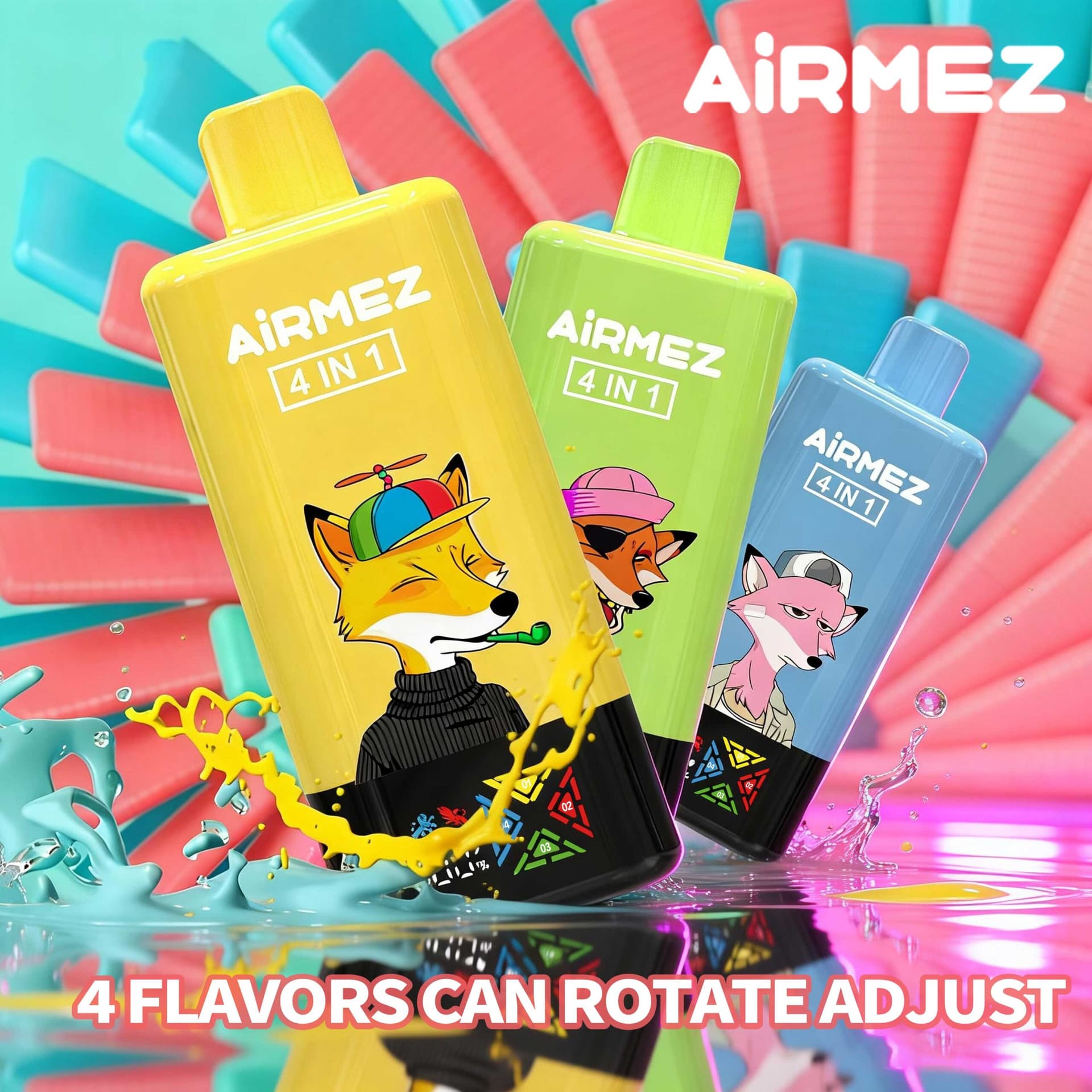 Airmez Fox 4-in-1 120000 Puffs | 4-Flavor Vape | EU Stock