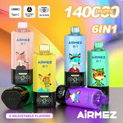 Airmez Fox 6-in-1 140000 Uses | Multi-Flavor | EU Stock