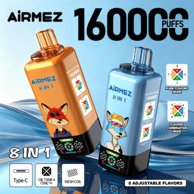 Airmez Fox 8-in-1 160000 Uses | 8 Flavor Rotating Device | EU Stock