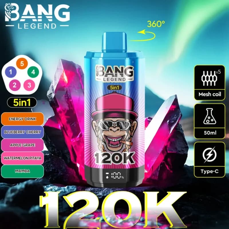 Use 120k Bang Legend 120000 Puffs Vape 5 in 1 Flavors EU Warehouse