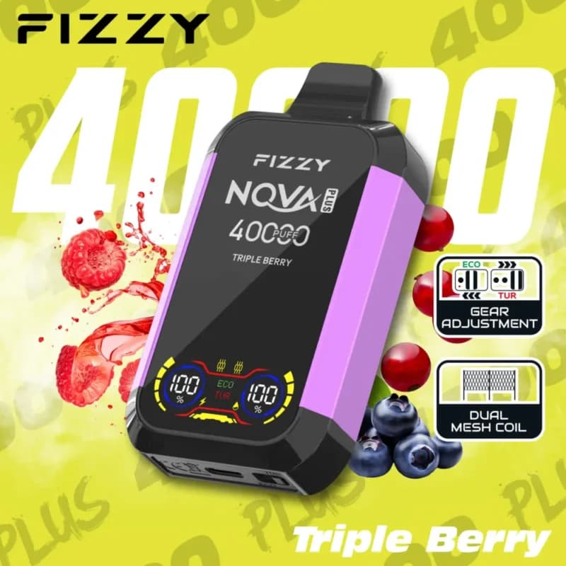 Use 40k Fizzy Nova Plus 40000 Puffs Vape LCD Screen EU Warehouse