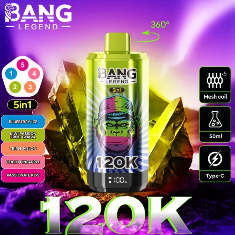 Use 120k Bang Legend 120000 Puffs Vape 5 in 1 Flavors EU Warehouse